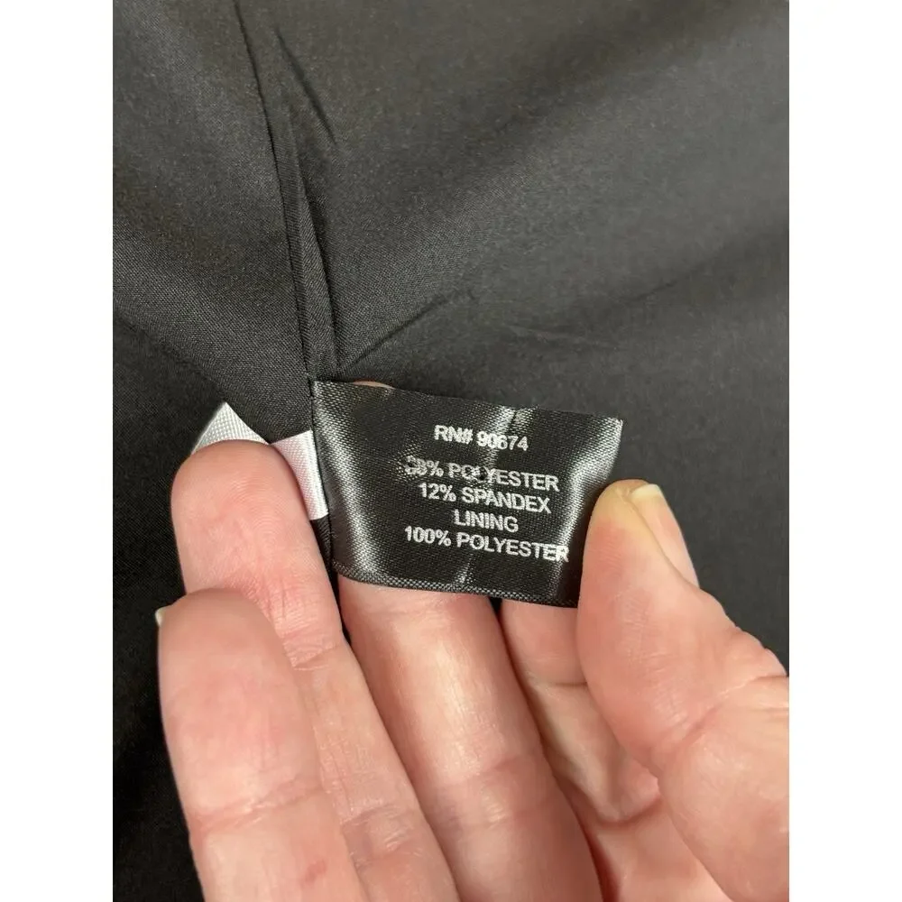 Boston Proper Double Breasted Blazer Black 6 Shaped Waisted Lined